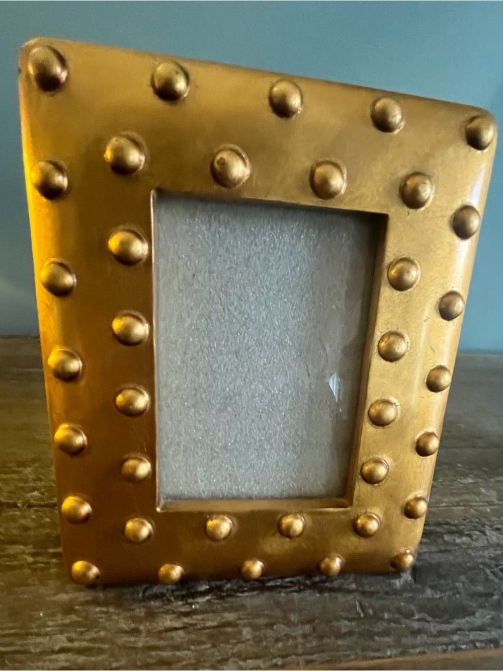 Studded Vintage Gold Frame 4x6 Hollywood Regency  Tabletop